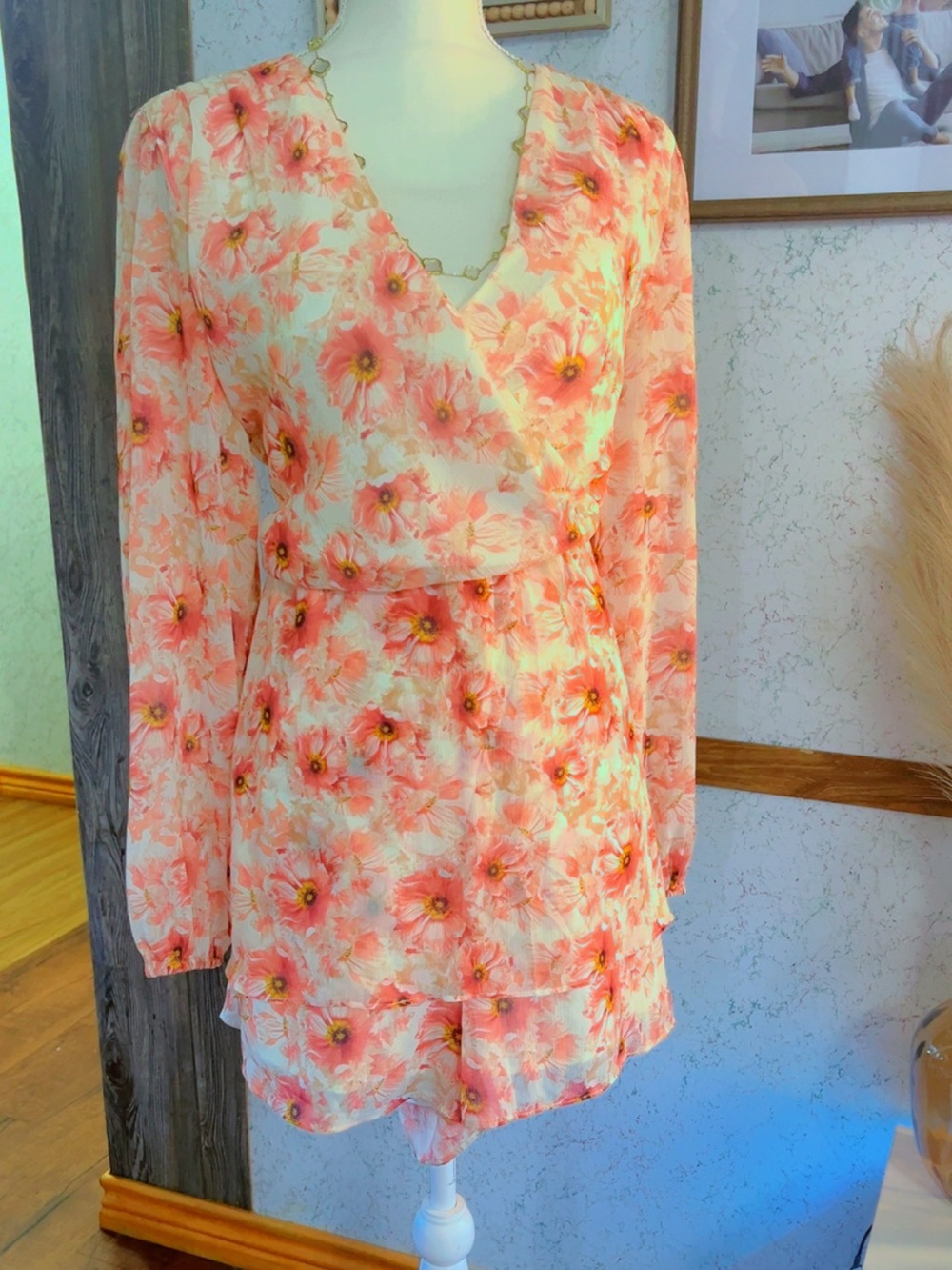 Floral Wrap Romper – XL
